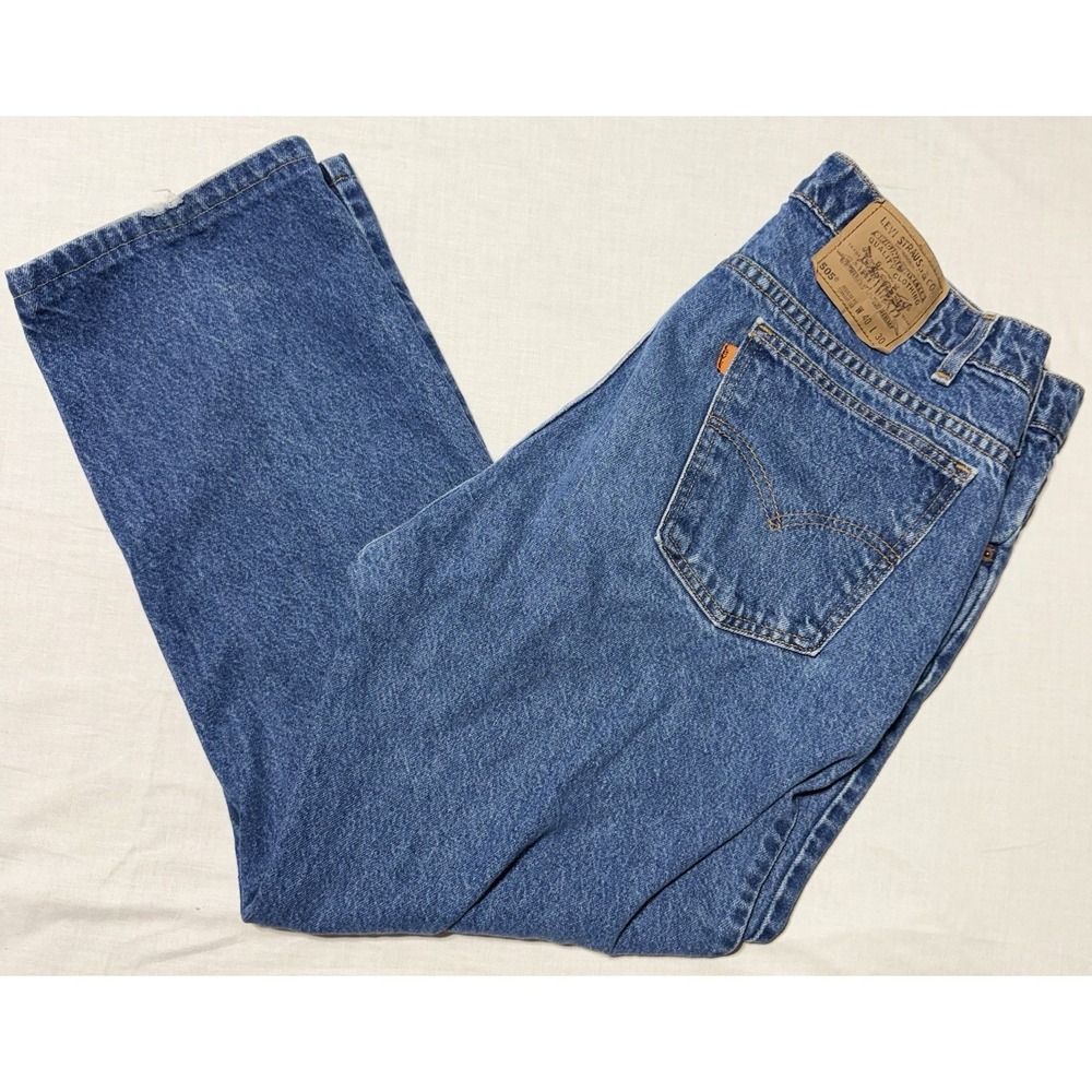 Vintage 1980s Levi's 505 Jeans Mens 40x30 Orange Tab USA Straight Leg San Jose J